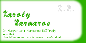 karoly marmaros business card